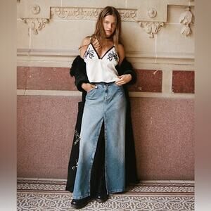 Free People Women's We the Free Come as You Are Blue Denim Maxi Skirt. Size 6